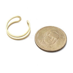 女性用304ステンレススチール中空カフリング  18KGP本金メッキ  7.5mm  調整可能&nbsp;RJEW-S395-01G
