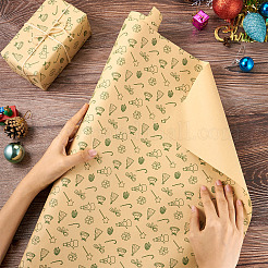 花のギフト包装紙  クリスマスラッピング包装材料  淡い茶色  680x480x0.1mm  20個/セット&nbsp;DIY-TAC0020-52A