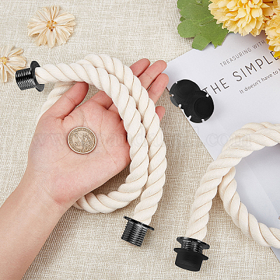 Wholesale GORGECRAFT 25.2 Inch Practical Rope Handle with Canvas Insert Handbag Strap Bag Braided Band Repair Replacements for Female Handbag Canvas Tote Purse Practical Accessories Pandahall