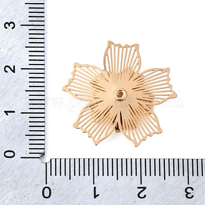 真鍮製ビーズキャップ  花  ゴールドカラー  23x24.5x3mm  穴：1mm&nbsp;KK-C167-03F-G-1