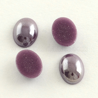 Pearlized Plated Opaque Glass Cabochons&nbsp;PORC-S804-10x14-16-1