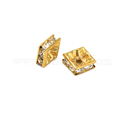 Brass Rhinestone Spacer Beads&nbsp;RSB074NF-01G-1