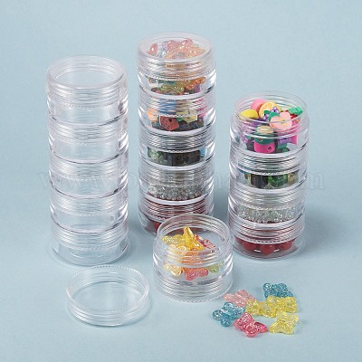 プラスチックビーズ収納ケース  ラウンド  5バイアル  直径約3.9 CM  高さ10.2センチ  容量：10ml（0.34液量オンス）&nbsp;LS-C078Y-1