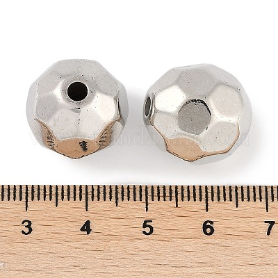 CCBプラスチックビーズ  ラウンド  多面カット  17x16.5mm  穴：3mm&nbsp;ALUM-U001-01B-08-1