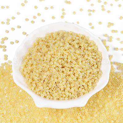 ガラスシードビーズ  セイロン  ラウンド  ライトカーキ  8/0  3mm  穴：1mm  約10000個/ポンド&nbsp;SEED-A011-3mm-142-1