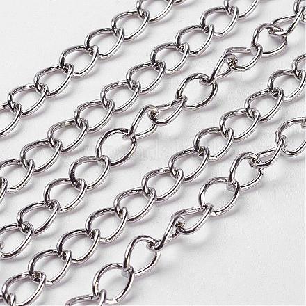 アイアンチェーン  溶接されていない  ツイストチェーン  溶接されていない  オーバル  スプールで  鉛フリーとニッケルフリー  プラチナ  8x6x1mm&nbsp;CH-DK1.0-P-FF-1
