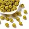 Pave Disco Ball Beads, Polymer Clay Rhinestone Beads, Grade A, Round, Citrine, Rhinestone: PP13(1.9~2mm), 6 Rows Rhinestone, 10mm, Hole: 1.5mm