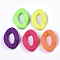 Opaque Spray Painted Acrylic Linking Rings, Fluorescence, Quick Link Connectors, for Curb Chains Making, Unwelded, Twist, Mixed Color, 29x20.5x6mm, Inner Diameter: 8x16mm