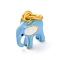 Alloy Enamel Charms, with Jump Ring, Elephant Charm, Golden, Light Sky Blue, 11.5x10.5x6.5mm, Hole: 5.5mm