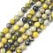 Gemstone Beads Strands, Natural Yellow Turquoise(Jasper), Round, about 4mm in diameter, hole: about 0.8mm, 15~16 inch