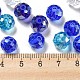 ガラスビーズ  多面カット  ロンデル  ブルー  10x8mm  穴：1mm  約560個/500g&nbsp;EGLA-A034-LM10mm-25-4
