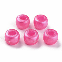 プラスチックパールビーズ  バレル  カメリア  9x6mm  穴：3.5mm  約1900個/500g&nbsp;KY-R019-01H