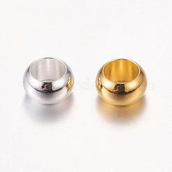 真鍮製ヨーロピアンビーズ  大穴ロンデルビーズ  カドミウムフリー＆鉛フリー  ミックスカラー  7x4mm  穴：4.5mm&nbsp;OPDL-M001-01