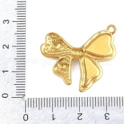 304ステンレススチールエナメルペンダント  ちょう結びのチャーム  ゴールドカラー  25x30x4mm  穴：1.8mm&nbsp;STAS-A150-02G