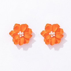 花アロイ樹脂スタッドピアス  サンゴ  25mm&nbsp;FS-WG5AFB8-05