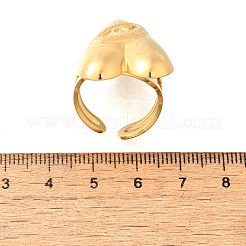 304ステンレススチールカフリング  18KGP本金メッキ  ハート  34.5x21.5mm  内径: 調節可能&nbsp;RJEW-E437-01G-03