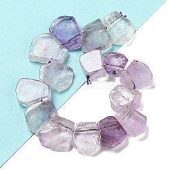 天然石アメジストビーズ連売り  ナゲット  トップ掘削  16~17x18~23.5x6~8mm  穴：0.7mm  約15個/連  7.28~7.72''（18.5~19.6センチメートル）&nbsp;G-P528-K03-01