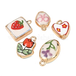 Printed Handmade Porcelain with Brass Pendants&nbsp;PR-CBA938E-04