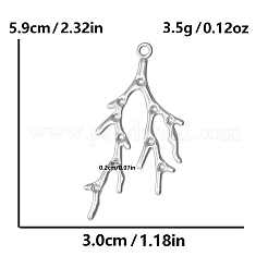 304 Stainless Steel Branch Pendant Rhinestone Settings&nbsp;PW-WGF5026-01