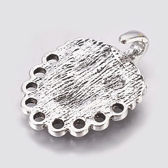 環境に優しい亜鉛合金フッククラスプ  アンティークシルバー  25x20x2mm  穴：1.5~1.8mmと4.5mm  27x20x7mm  穴：1.8mm&nbsp;PALLOY-WH0031-02AS