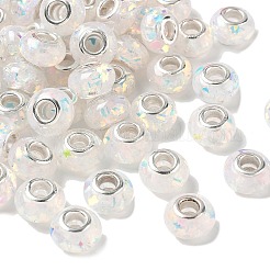 Transparent Resin Rondelle European Beads&nbsp;RESI-S023-01