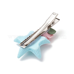 2Pcs Resin & Handmade Porcelain Iron Alligator Hair Clips for Women Girls&nbsp;PHAR-JH00140
