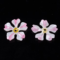 プラスチックビーズ  花  ショッキングピンク  19~19.5x20~21x3mm  穴：1.2mm&nbsp;KY-N015-50B