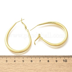 女性のための真鍮のフープピアス  ティアドロップ  22KGP本金メッキ  46x6mm&nbsp;EJEW-A121-22G