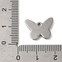 変色しない304ステンレススチールチャーム  蝶のチャーム  ステンレス鋼色  12x6x2mm  穴：1.2mm&nbsp;STAS-N103-25P