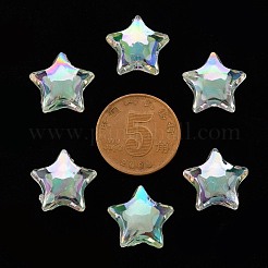 透明なアクリルビーズ  二層ビーズ  ABカラー  多面カット  スター  アクアマリン  14x15x8.5mm  穴：2mm  約518個/500g&nbsp;TACR-S152-02D-SS2111
