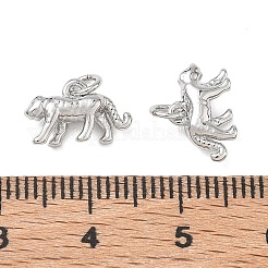 真鍮製チャーム  ヒョウのチャーム  ラックめっき  長持ちメッキ  鉛フリー＆カドミウムフリー  プラチナ  7.5x12x3.5mm  穴：2mm&nbsp;KK-D289-34C-P