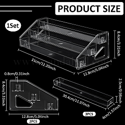 3-Tier Acrylic Organizer Display Riser Holder for Badges&nbsp;ODIS-WH0108-065B