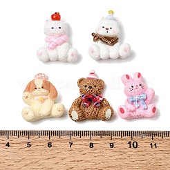 動物テーマの不透明樹脂カボション  混合図形  ミックスカラー  23.5~26x19~22x7.5~9mm&nbsp;RESI-Z049-02