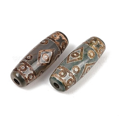 チベット風ジービーズ  天然石瑪瑙ビーズ  染め＆加熱  オーバル  28.5~32x10~12.5mm  穴：1.5~3mm&nbsp;TDZI-E004-53