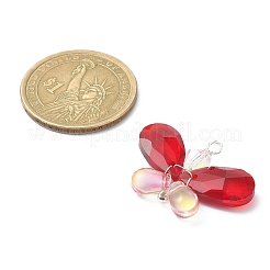 5Pcs 5 Color Glass Pendants&nbsp;PALLOY-TA00052