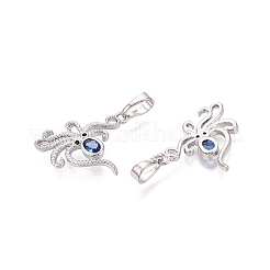 Brass Micro Pave Cubic Zirconia Pendants&nbsp;X-KK-Q073-09P