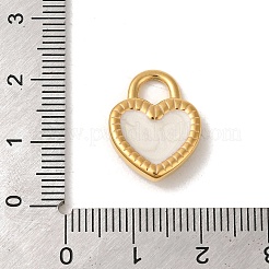 イオンプレーティング（IP）304ステンレスペンダント  パヴェシェル付き  ハートチャーム  ゴールドカラー  18.5x14x4mm  穴：4x4.5mm&nbsp;STAS-C103-15G