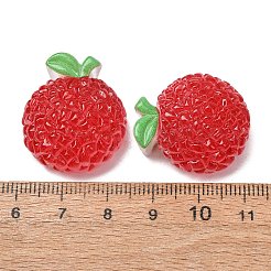 フルーツをテーマにした不透明樹脂製の食品模造カボション  レッド  レイシ  27x23x13mm&nbsp;RE-CBA49A8-03B