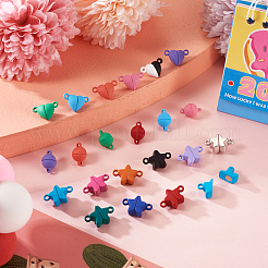 42 セット 21 スタイル合金マグネットクラスプ  ブレスレットネックレス作りに  スター＆ハート＆ラウンド  ミックスカラー  11~15x8~16x6~8mm  穴：1.2~1.5mm  2セット/スタイル&nbsp;FIND-TA0001-95