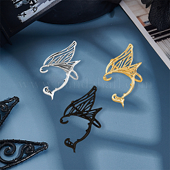 6Pcs 3 Colors Alloy Butterfly Wing Stud Earrings&nbsp;EJEW-GO0003-01