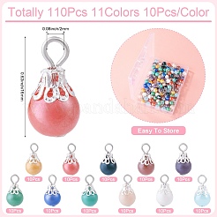110Pcs 11 Colors Electroplate Glass Pendants&nbsp;PALLOY-TAC0309