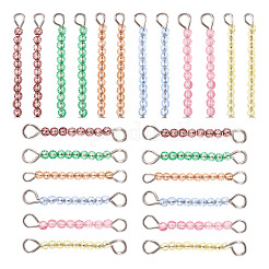 48Pcs 12 Colors Glass Rondelle Beaded Connector Charms&nbsp;PALLOY-TA00138