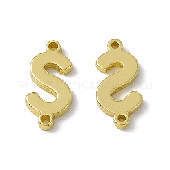 Rack Plating Brass Letter Connector Charms&nbsp;KK-C007-38G-S