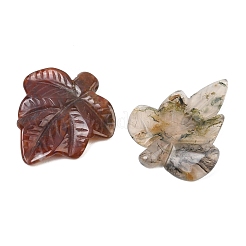 天然インディアンアゲート彫刻ペンダント  葉のチャーム  28~39x22~35x4~5mm  穴：0.8~1mm&nbsp;GG-CBA3D9B-06C