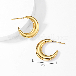 Elegant Geometric Moon Brass Stud Earrings&nbsp;AA9620