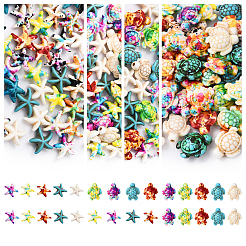 100Pcs 10 Colors Synthetic Turquoise Beads&nbsp;G-YW0002-01A