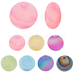 42Pcs 7 Colors Spray Painted Natural Capiz Shell Pendants&nbsp;SSHEL-SC0001-44