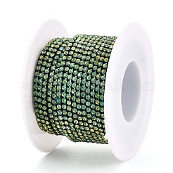 鉄ラインストーンカップチェーン  スプールで  ミディアムアクアマリン  2x2x2mm  約29.99フィート（9.14m）/ロール&nbsp;CH-T006-05B-01