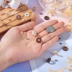 20Pcs 2 Styles Donut Shape Natural Ash Wood Stud Earring Findings&nbsp;EJEW-TA0001-35