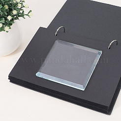 ジュエリーディスプレイ用のガラス製ディスプレイ台座  suqare  透明  10x10x1cm&nbsp;AJEW-WH20042-53